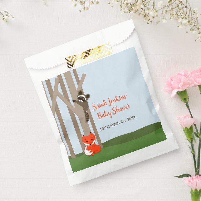 Sachets En Papier Baby shower pour bébés Woodland (Scellé)