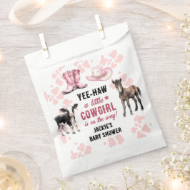 Sachets En Papier Baby shower rodéo rose petite fille