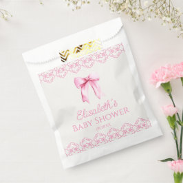 Sachets En Papier Baby shower rose Coquette Bow