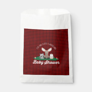 Sachets En Papier Baby shower rouge de plaid de Buffulo de flanelle