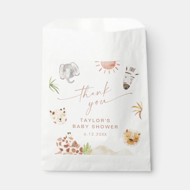 SACHETS EN PAPIER BABY SHOWER SAFARI (Devant)