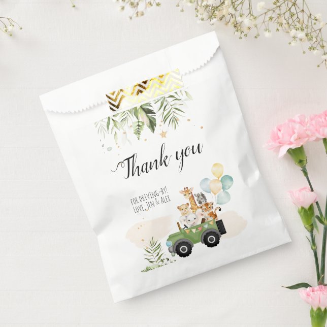 Sachets En Papier Baby shower Safari Baby Animals en voiture (Scellé)
