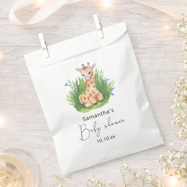 Sachets En Papier Baby shower Safari Giraffe (Coupé)