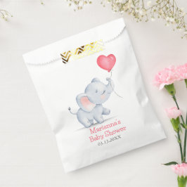 Sachets En Papier Baby shower simple éléphant et ballon cardiaque