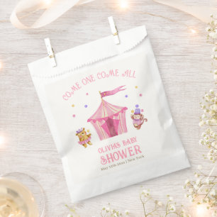 Sachets En Papier Baby shower singe de cirque rose unique