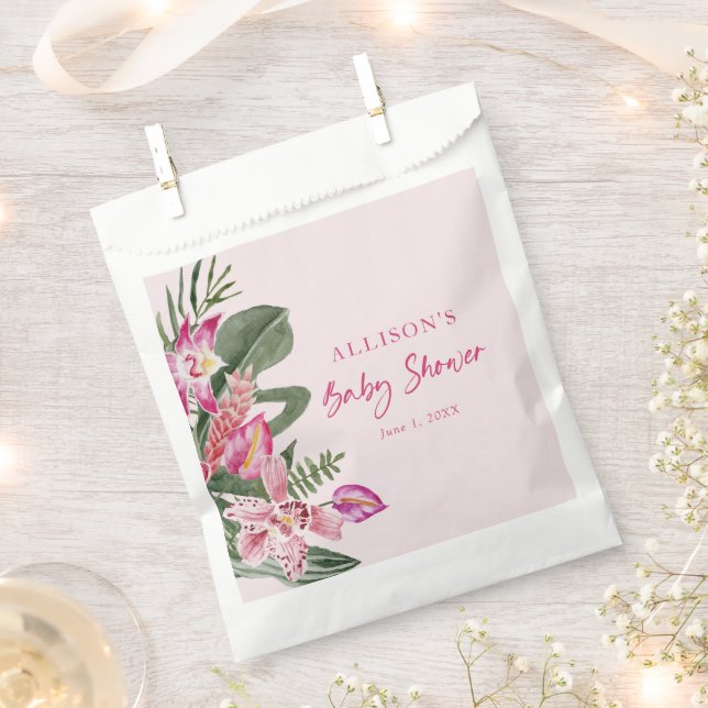 Sachets En Papier Baby shower tropical (Coupé)
