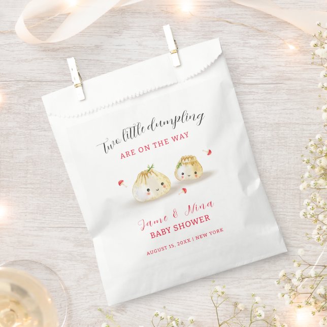 Sachets En Papier Baby shower Twin Cute Dumpling Champignons (Coupé)