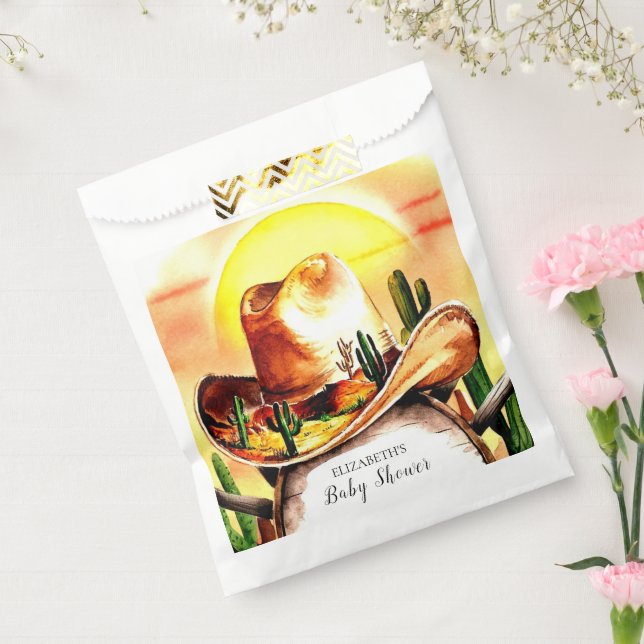 Sachets En Papier Baby shower Whimsical Pastel Cowboy personnalisé (Scellé)