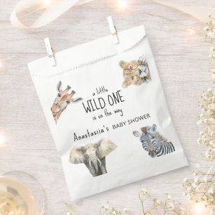 Sachets En Papier Baby shower Wild One Safari Animaux