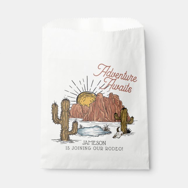 Sachets En Papier Baby shower Wild West Rodeo (Devant)
