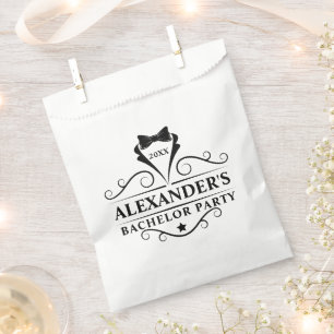 Sachets En Papier Bachelor Party Cravate noire