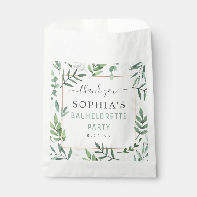Sachets En Papier Bachelorette Party Elegant Mariage aquarelle (Devant)