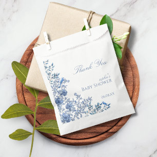 Sachets En Papier Baignoire Bébé Fleurie Toile Bleue de Chinoiserie