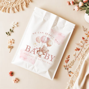Sachets En Papier BAILEY Pink Bearly Wait Teddy Bear Baby shower