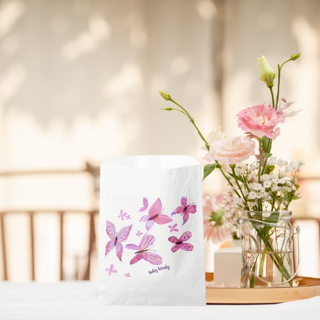 Sachets En Papier Baisers à papillon et voeux pour bébé | Papillon r (Créateur téléchargé)