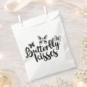 Sachets En Papier Baisers à papillon Papillons Mariage noir blanc