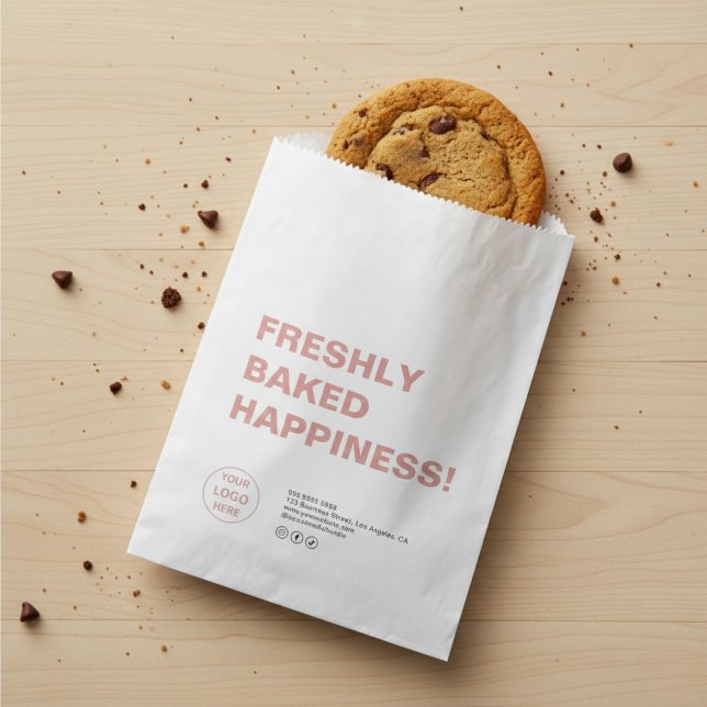 Sachets En Papier Bakery Modern Custom Logo Paper Bag (Bakery Modern Custom Logo Paper Bag)