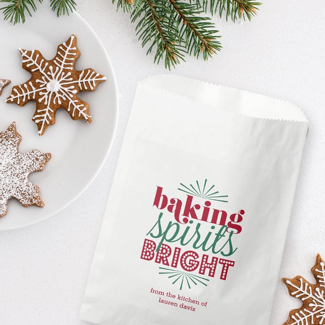 Sachets En Papier Baking Spiritueux | Cuisine de vacances rouge et v (Créateur téléchargé)