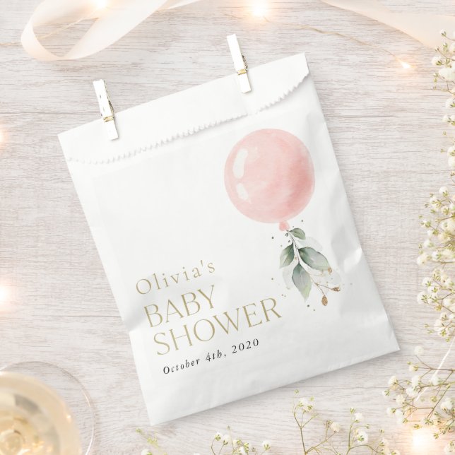 Sachets En Papier Balcon rose, Eucalyptus, Verdure, Baby shower (Coupé)