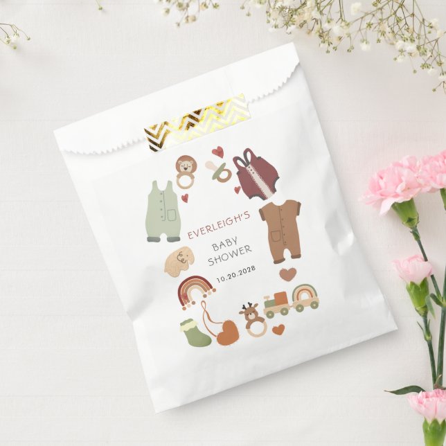 Sachets En Papier Balise cadeau Boho Boy Baby shower (Scellé)