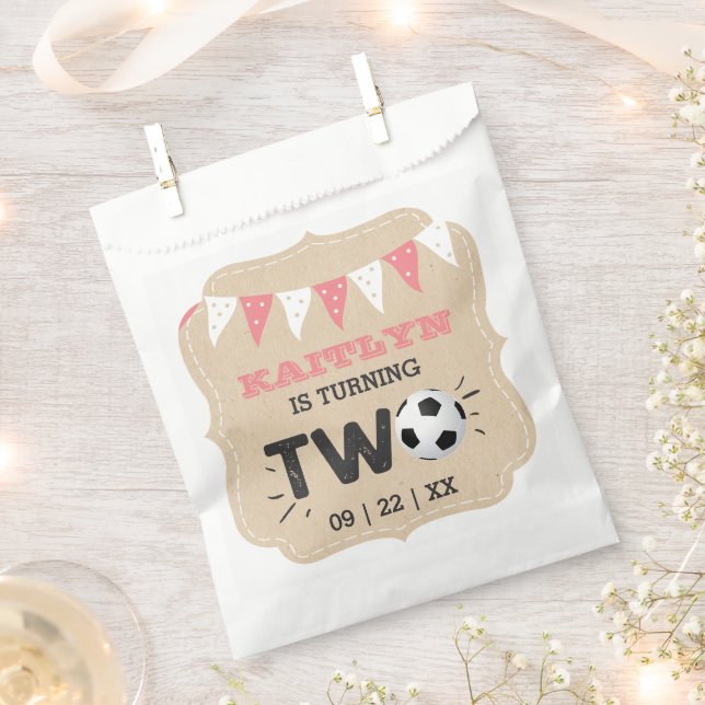Sachets En Papier Balle de football étoile 2e fête d'anniversaire (Coupé)