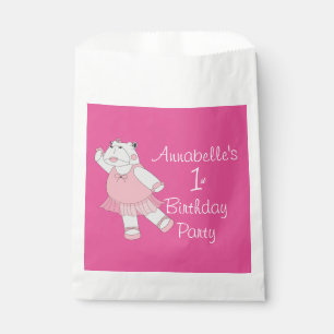 Sachets En Papier Ballerine Hippopotame Rose 1er Anniversaire