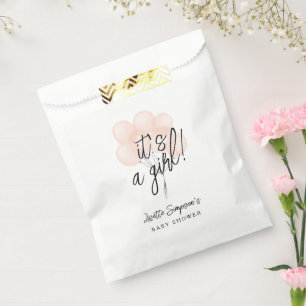 Sachets En Papier Ballons d'aquarelle bleu mou Baby shower fille