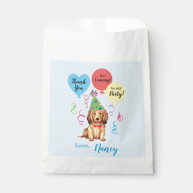 Sachets En Papier Ballons de fête d'anniversaire Dachshund (Devant)
