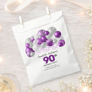 Sachets En Papier Balloon d'argent violet Parties scintillant Faveur