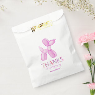 Sachets En Papier Balloon rose Chien Anniversaire Favoriser Sac