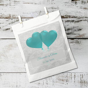 Sachets En Papier Balloons Coeur turquoise Mariage Favor Sac