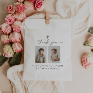 Sachets En Papier Baptême conjoint 2 photo