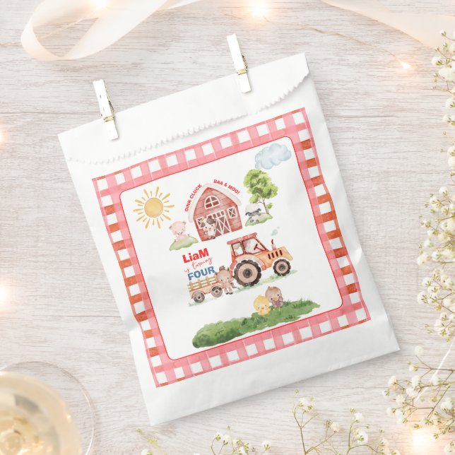 Sachets En Papier Barnyard Fun Any Age Birthday (Coupé)
