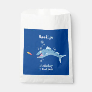 Sachets En Papier Barracuda poisson affamé de la pêche dessin animé