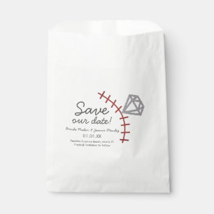 Sachets En Papier Baseball Homerun Diamant Gem Sauvegarder La Date
