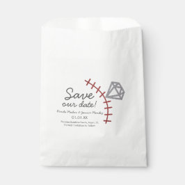 Sachets En Papier Baseball Homerun Diamant Gem Save The Date