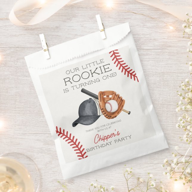 Sachets En Papier Baseball Little Rookie Home Run Anniversaire (Coupé)