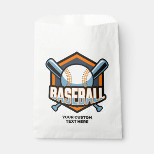 Sachets En Papier Baseball texte personnalisé et couleur