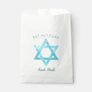 Sachets En Papier Bat mitzvah Blue Opal Star De David Glam Party