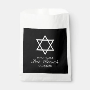 Sachets En Papier Bat mitzvah minimaliste blanc moderne