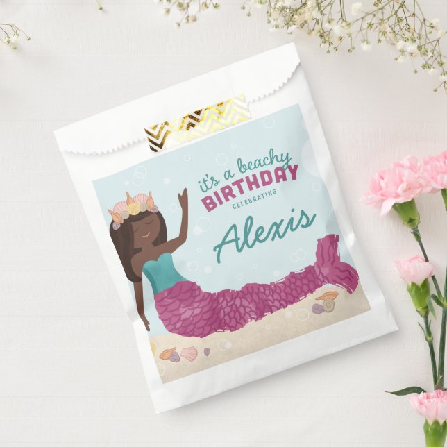 Sachets En Papier Beachday Mermaid Ballotin rose Turquoise (Scellé)