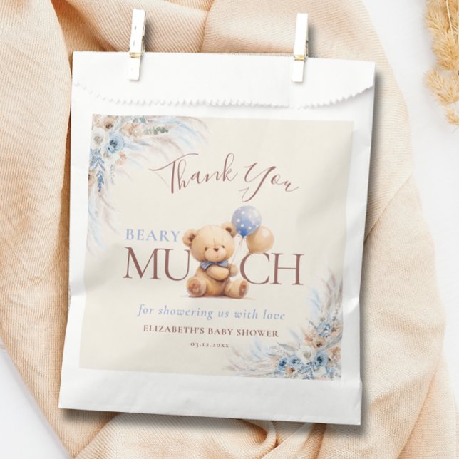 Sachets En Papier Bear-y Much Teddy Bear Baby Shower Thank You (Créateur téléchargé)