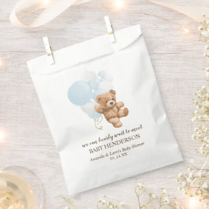 Sachets En Papier Bearly Wait Dusty Blue Teddy Bear