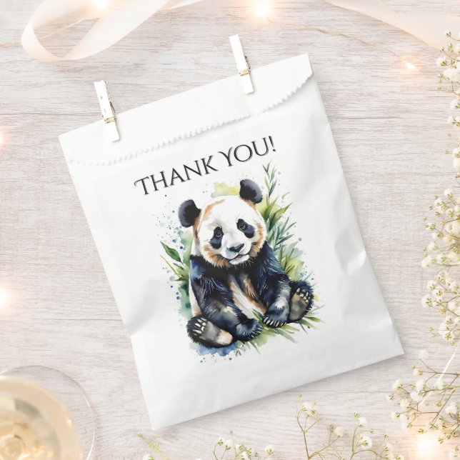 Sachets En Papier Beau Aquarelle Panda Bear Merci (Coupé)