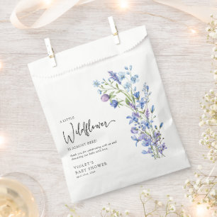 Sachets En Papier Beau Baby shower Fleur sauvage bleu