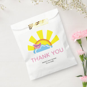 Sachets En Papier Beau oiseau et Baby shower soleil Merci