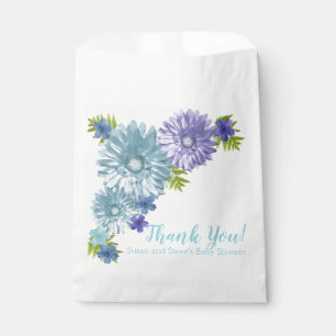 Sachets En Papier Bébé Bleu En Fleur Brunch Douche