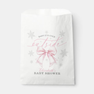 Sachets En Papier Bébé il fait froid dehors Arc rose hivernal Baby S