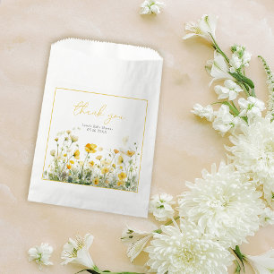 Sachets En Papier Bébé Jaune En Fleur Baby shower Fleur sauvage Flor