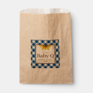 Sachets En Papier Bébé Q En vichy bleu et tournesol